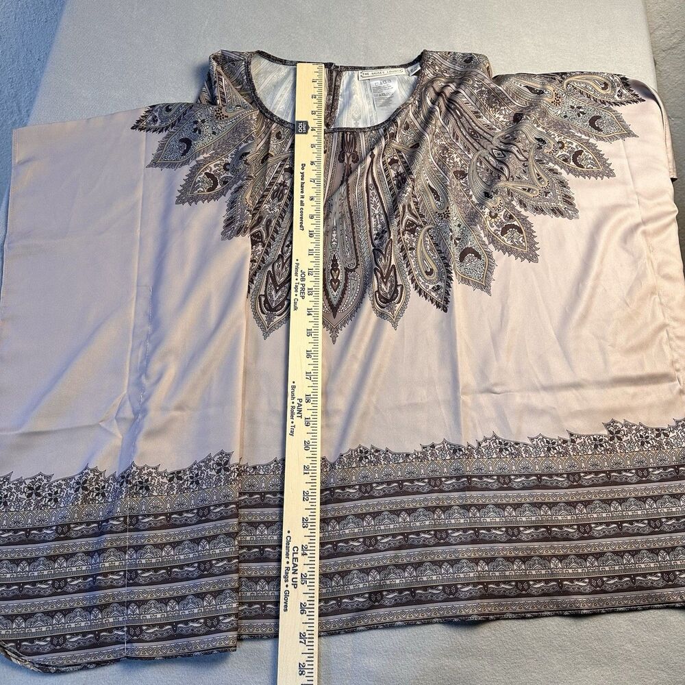 The Muses Lounge Kimono Cape Kaftan Satin Pullover Top Boho Lounge Chic Size M/L - Picture 7 of 7